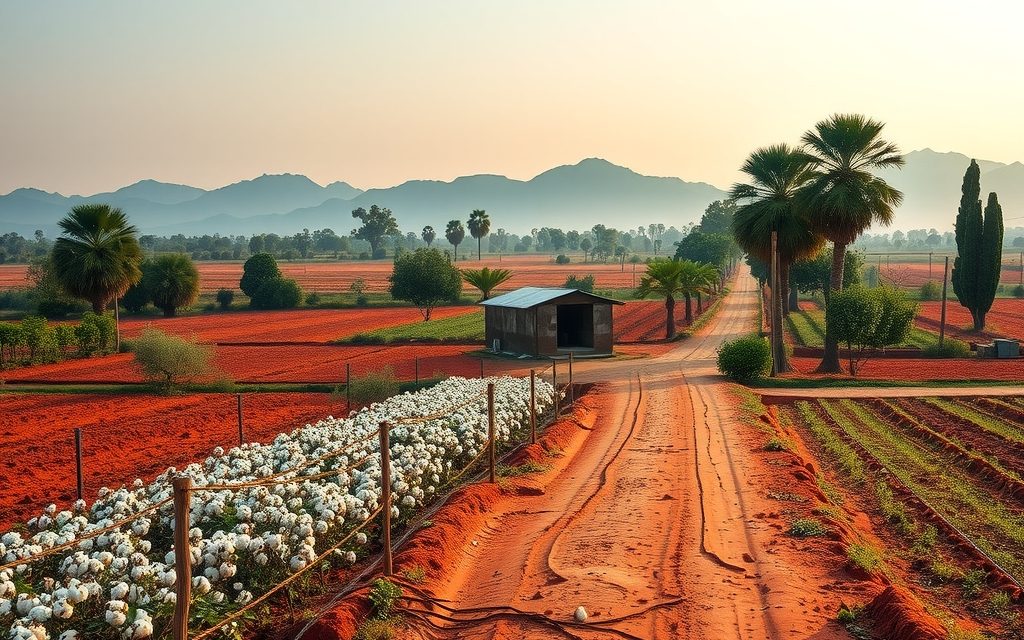 Turmeric fields and a borewell shed in the Metpally–Korutla belt of Jagtial district