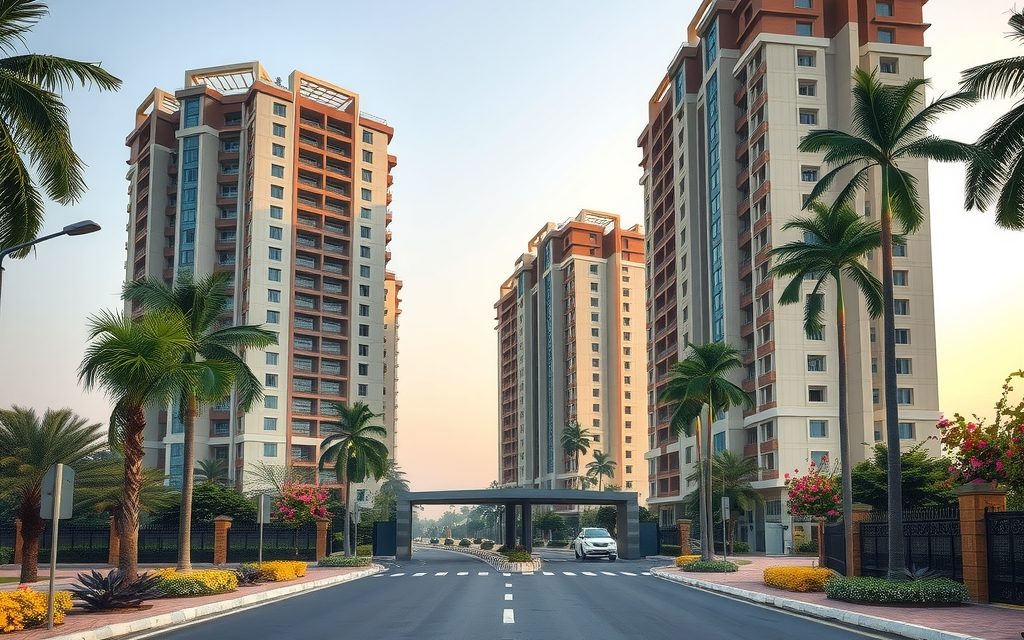Stilt-plus-five gated apartment blocks on the Armoor road in Nizamabad, Telangana