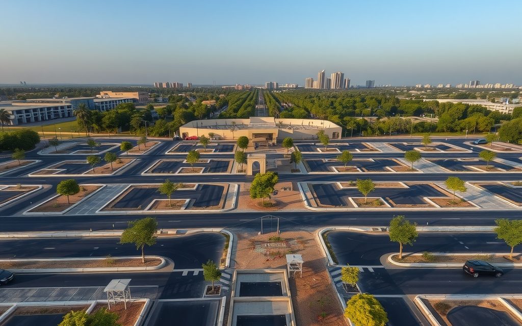 Wide planned roads and residential plots in the Uppal Bhagayath layout, east Hyderabad
