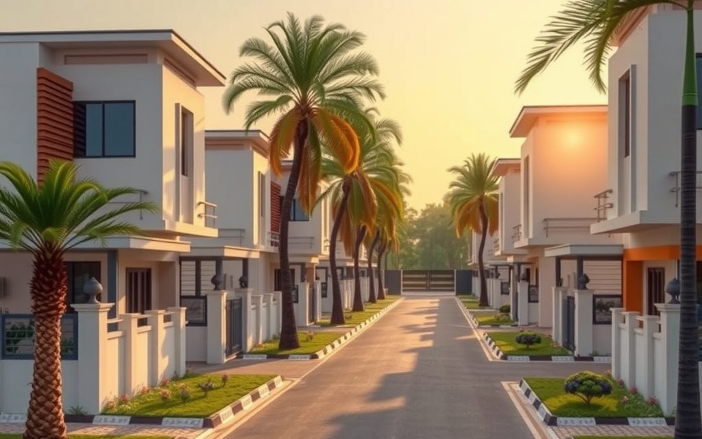 Independent houses on a residential lane behind the PVNR Expressway pillars in Attapur, Hyderabad