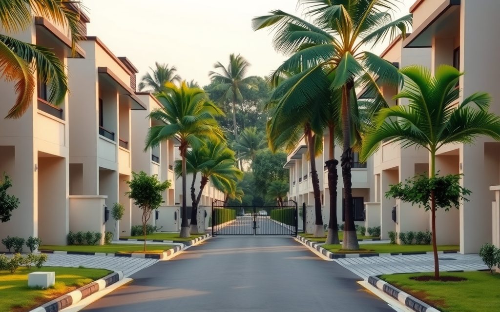 Independent houses with rebuilt upper floors on a planned street in KPHB Colony, Kukatpally